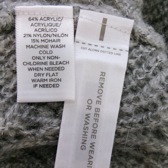 New Ann Taylor LOFT Grey SOFT Mohair Blend Fuzzy Pullover Sweater S Gray NWT - Picture 9 of 9